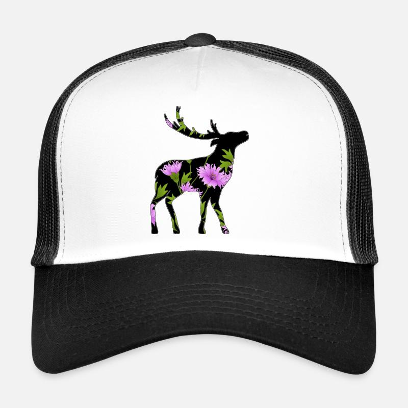 Cerf - Casquette trucker  - blanc/noir