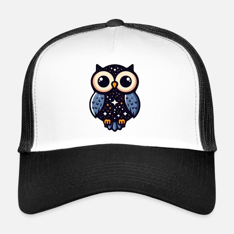 Starry Night Owl Art Trucker Cap
