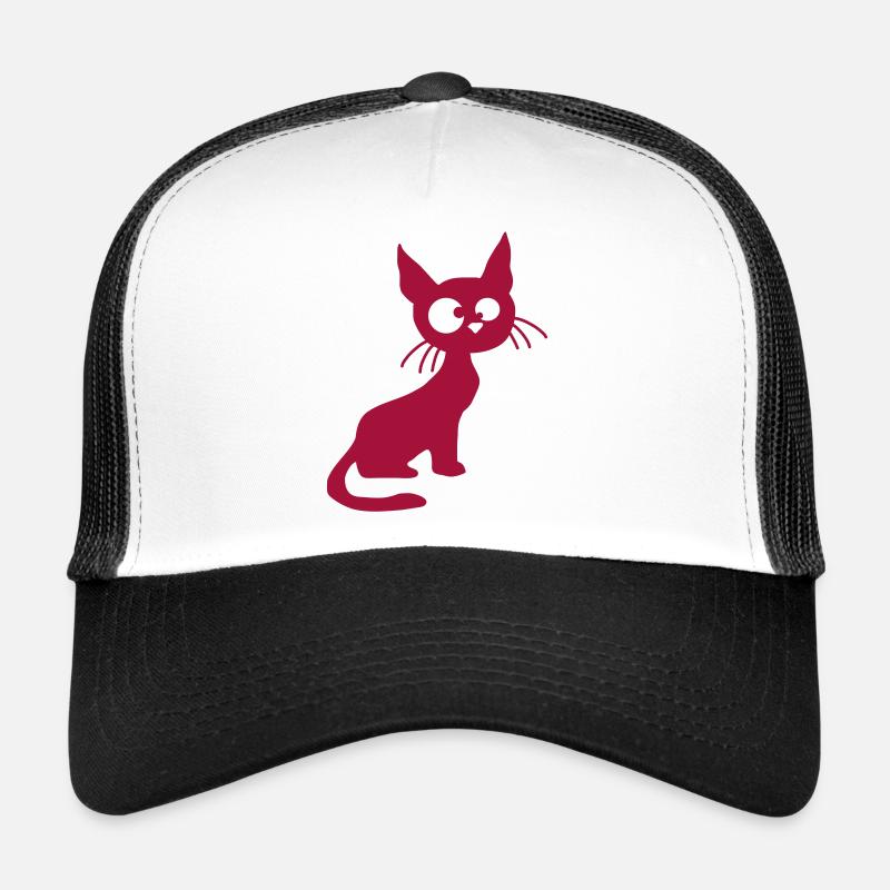 Crazy Cat Squints Funny Eyes Grimace Fun Trucker Cap