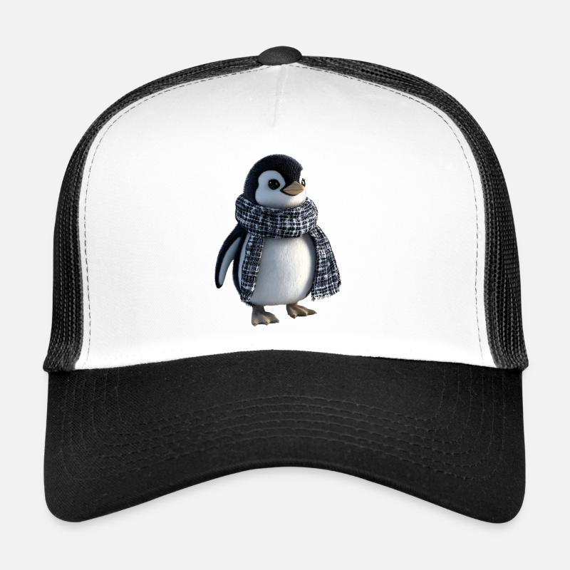 Funny penguin with a scarf Trucker Cap
