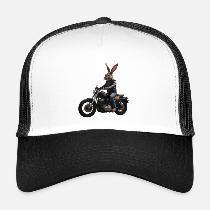 Biker Rabbit - Trucker Cap - white/black