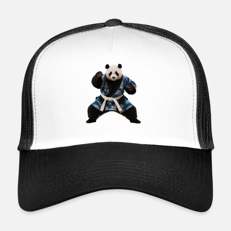 Sportlicher Panda - Trucker Cap - Weiß/Schwarz
