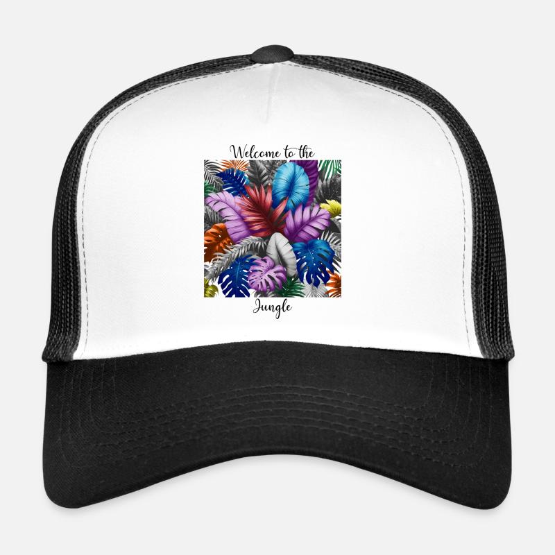 Tropical arc en ciel - Casquette trucker  - blanc/noir