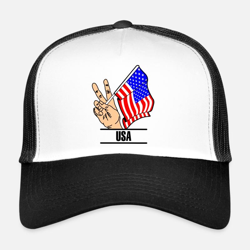 Flagge USA Peacesign Text USA Trucker Cap