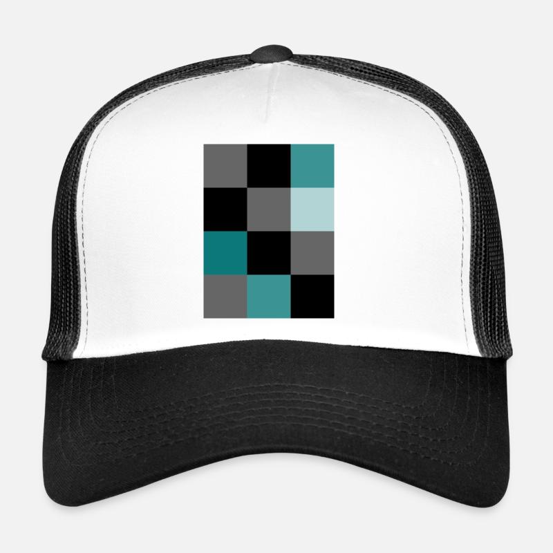 Teal Pixel Trucker Cap