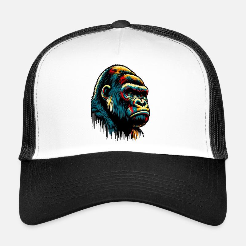 Gorille - Casquette trucker  - blanc/noir