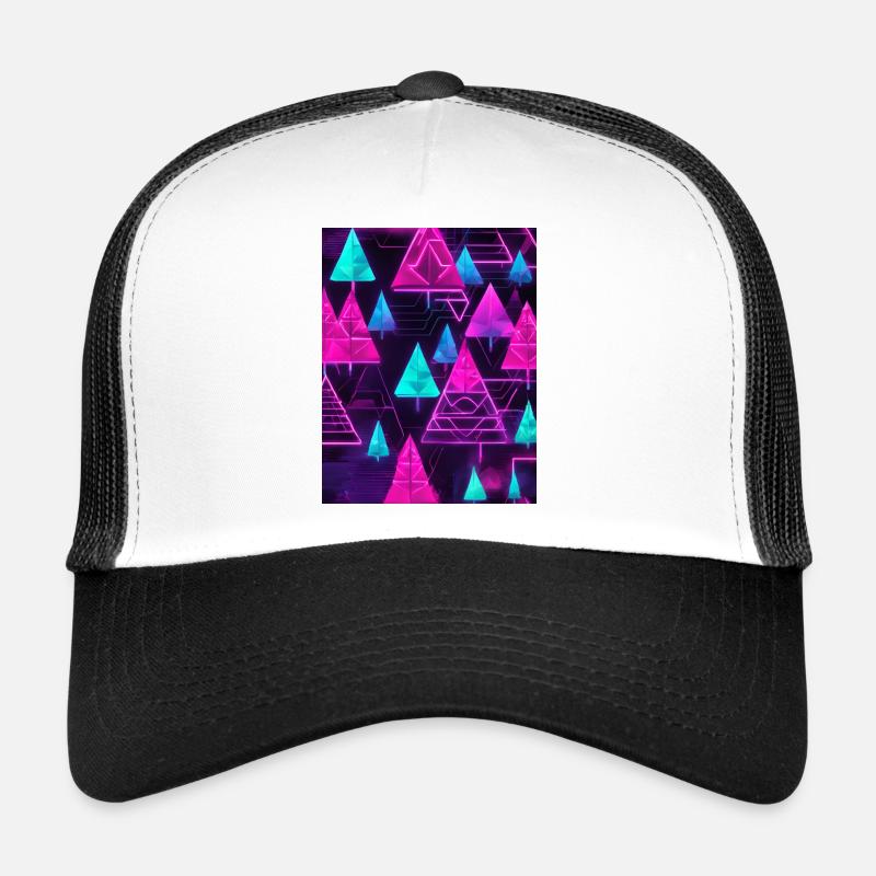 Neon-Tannenbäume im Cyberpunk-Stil Trucker Cap
