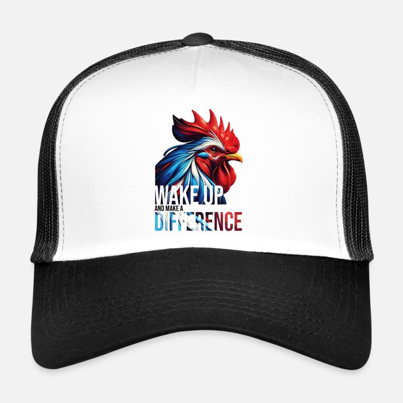 RÉVEILLEZ-VOUS ET FAITES UNE DIFFÉRENCE - Casquette trucker  - blanc/noir