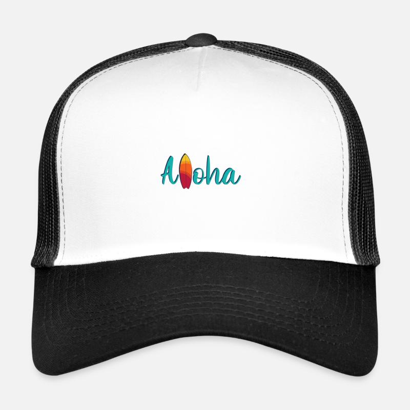 Aloha Vibes – Hawaii Edition - Trucker Cap - Weiß/Schwarz