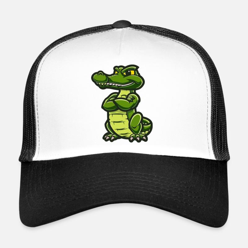 Alligator Comic - Trucker Cap - Weiß/Schwarz