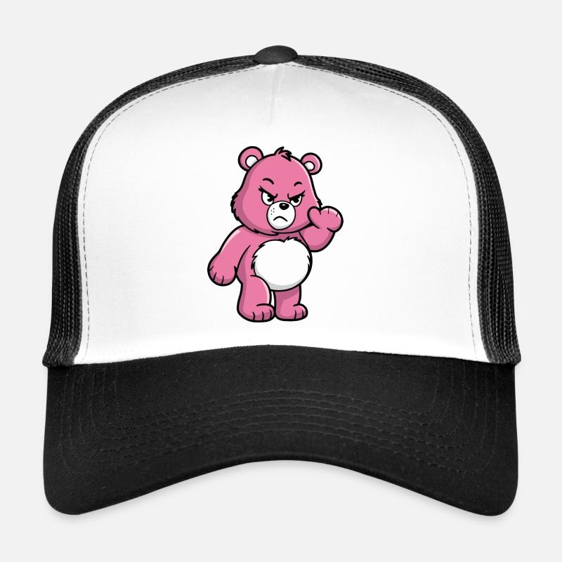 Dessin animé d’ours rose en colère Casquette trucker 