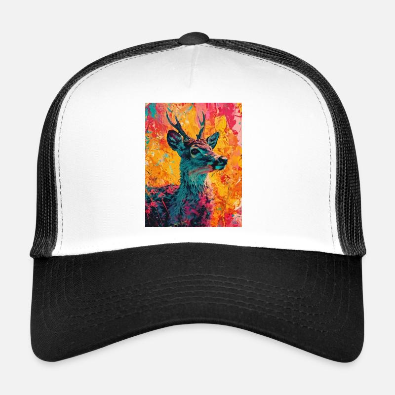 Hirsch im bunten Hintergrund Trucker Cap