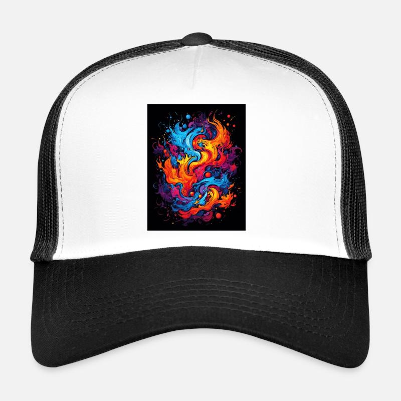 Tourbillon abstrait de couleurs Casquette trucker 
