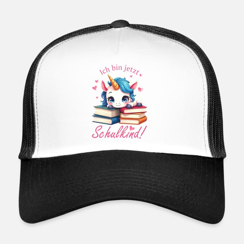 Süßes Einhorn mit Bücher - Ich bin jetzt Schulkind Trucker Cap