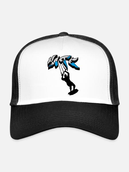 kiteboarding, kitesurfer, kiteboard, kitesurfing - Trucker Cap - white/black - Front