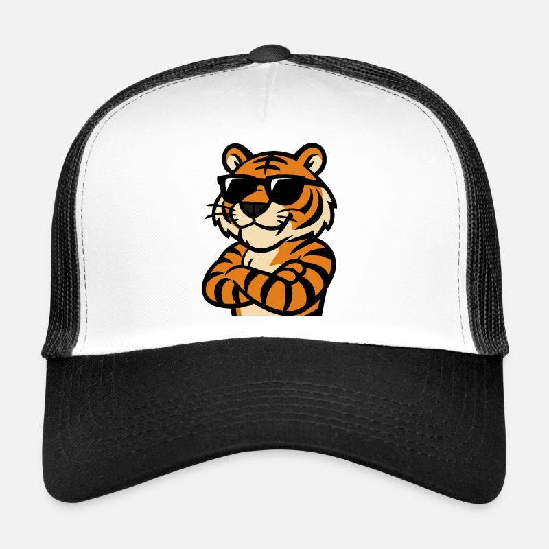 tiger sonnenbrille - Trucker Cap - Weiß/Schwarz