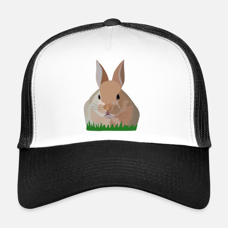 Houx Lapin dans l’herbe Casquette trucker 