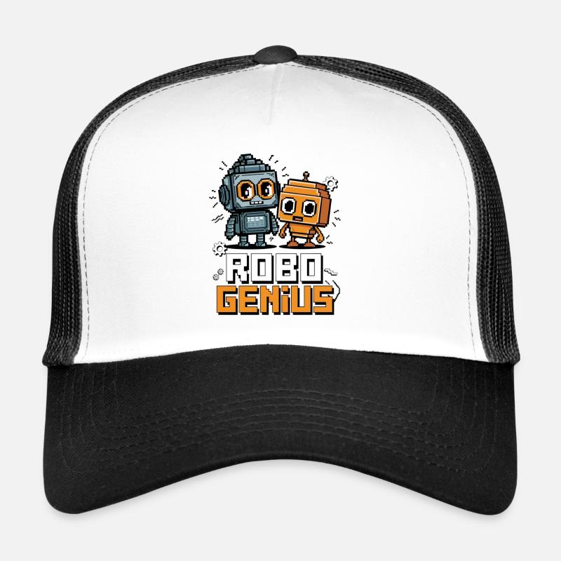 Rétro Pixel Robo Genius Mignon Robot Art Casquette trucker 
