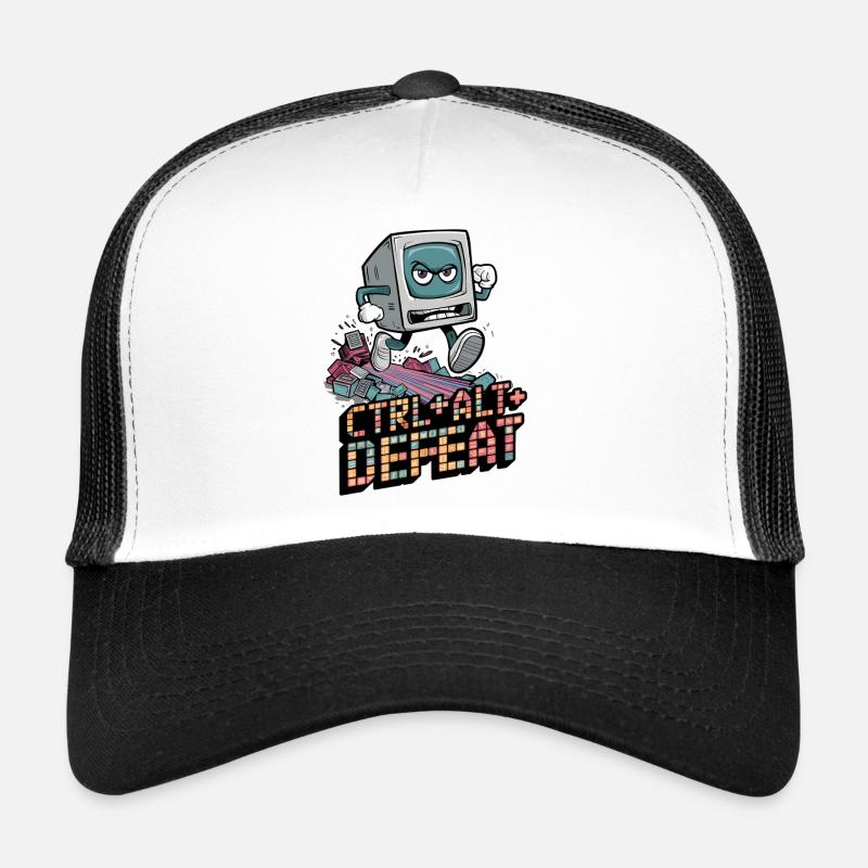 Ctrl Alt Defeat Retro Angry Computer Art Trucker Cap