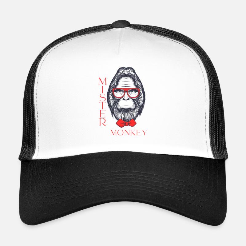 Mister Monkey - Trucker Cap - white/black