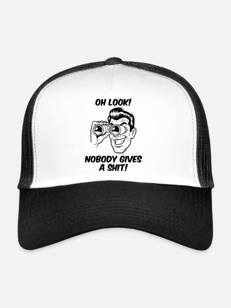 nobody gives a shit - Trucker Cap - white/black - Front