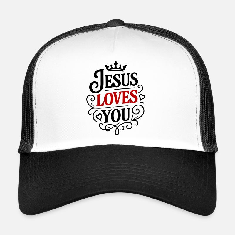 Jesus Liebt dich - Trucker Cap - Weiß/Schwarz