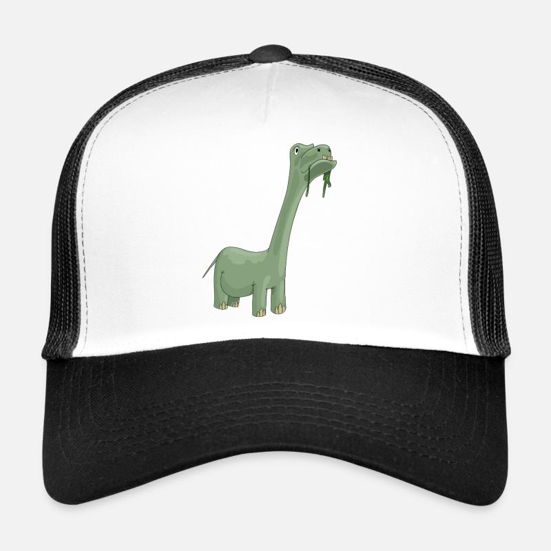 Diplodocus Décontracté Dessin Animé - Casquette trucker  - blanc/noir