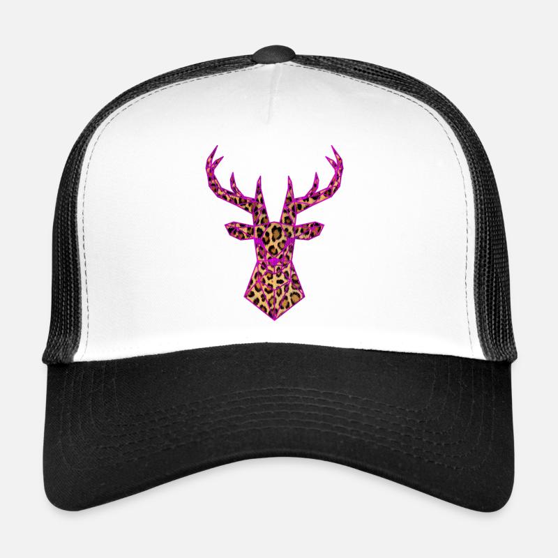 Hirsch PopArt Pink Leoparden Muster Vektor Polygon Trucker Cap