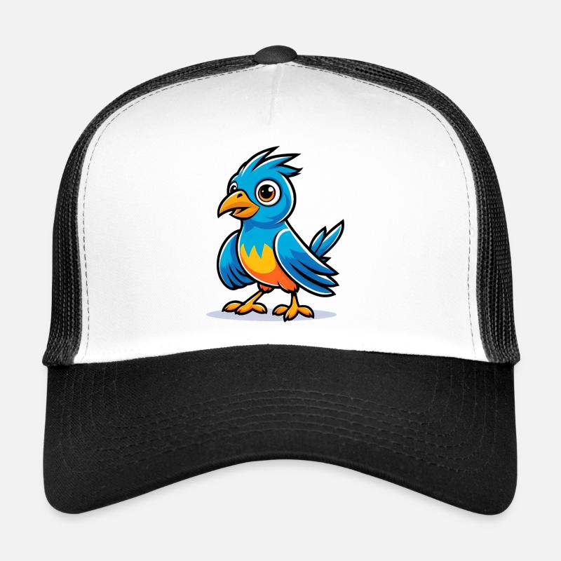 Oiseau bleu - Casquette trucker  - blanc/noir