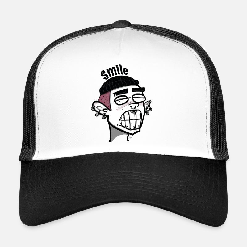 Lächeln - Trucker Cap - Weiß/Schwarz
