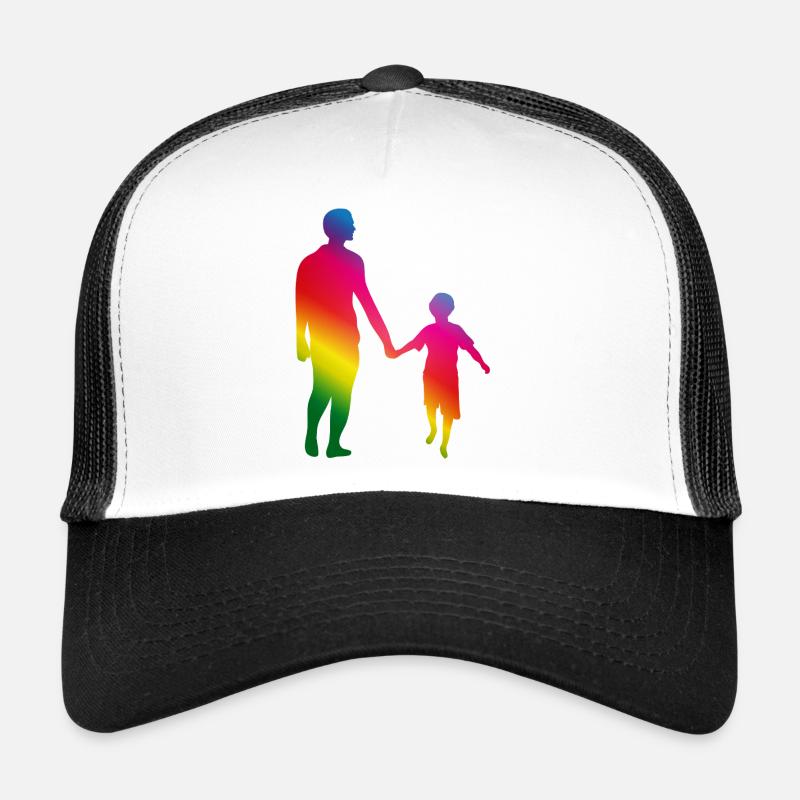 Père et fils main dans la main Casquette trucker 