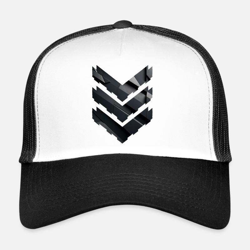 Abstract Black Geometric Pattern Trucker Cap