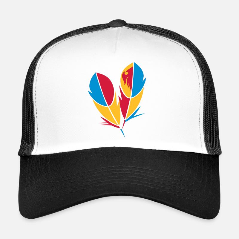 Two colorful feathers in bright colors Trucker Cap