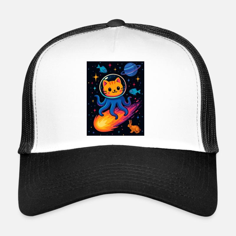 Cosmic Cat Octopus Abenteuer Trucker Cap