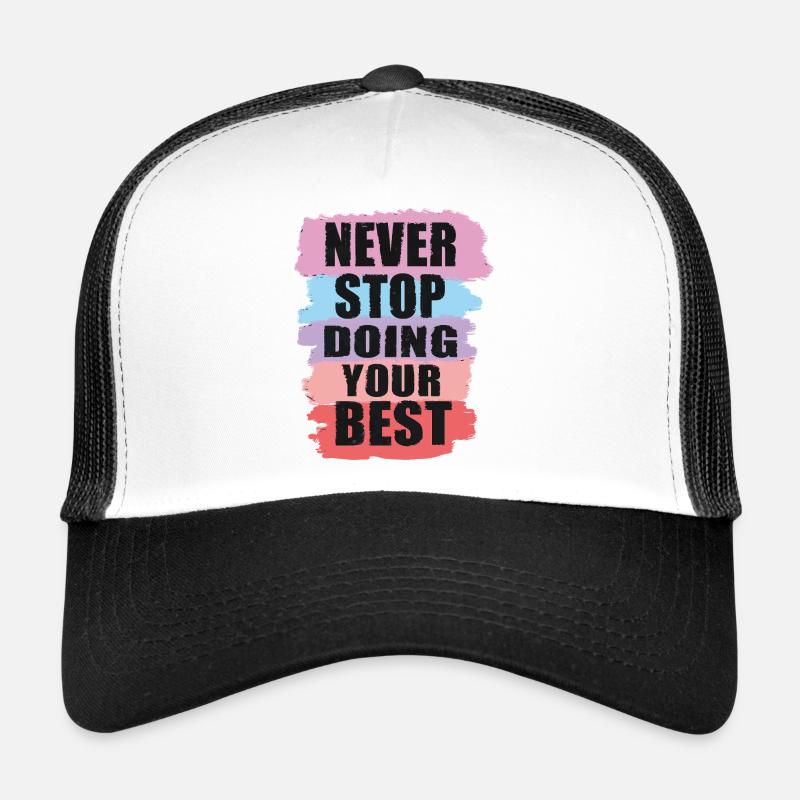 Conception motivante avec conception de texte en blocs de couleurs Casquette trucker 