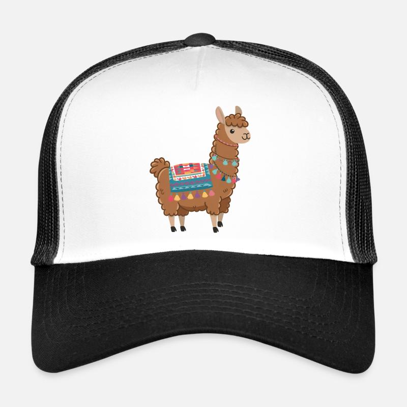 Lama bohème coloré Casquette trucker 