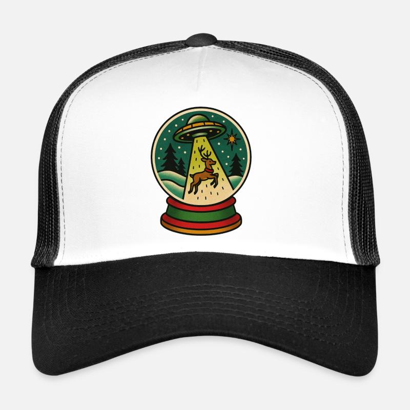 Festive UFO Abduction Scene Trucker Cap