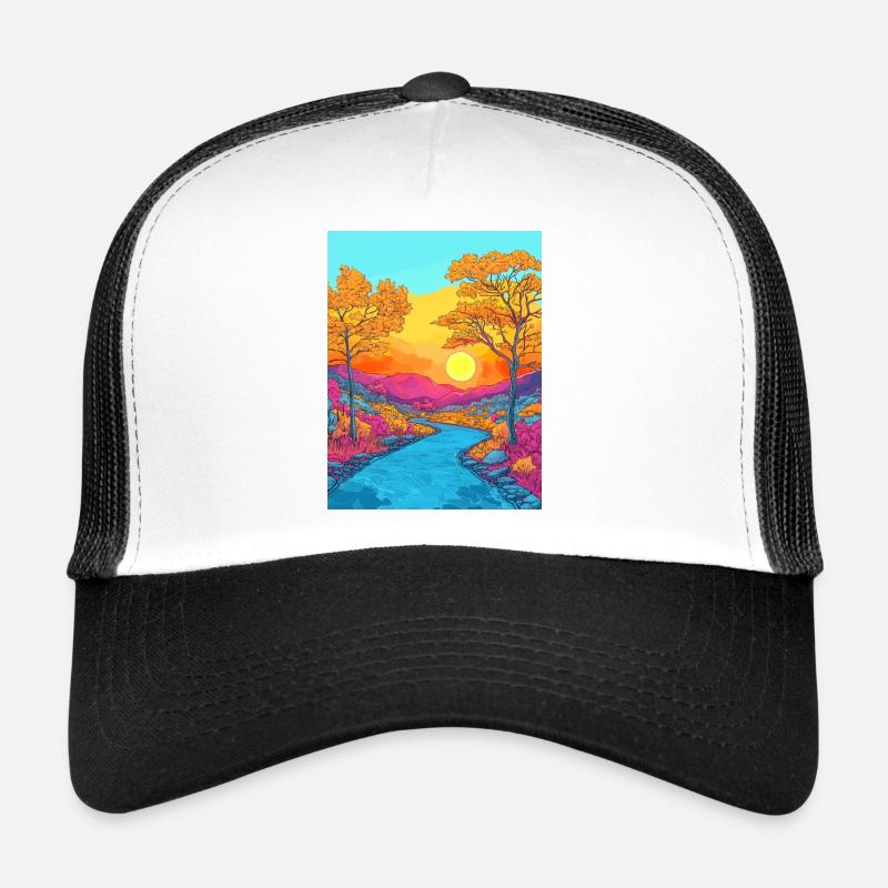 Lebendige Herbstlandschaftsszene Trucker Cap
