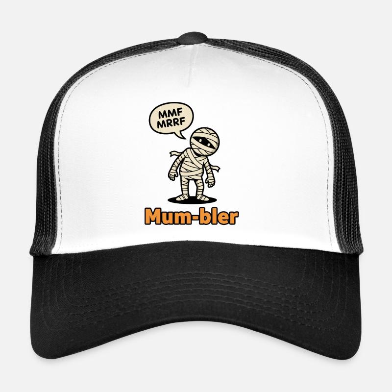 Mummy Character with Speech Bubble - Trucker Cap - white/black