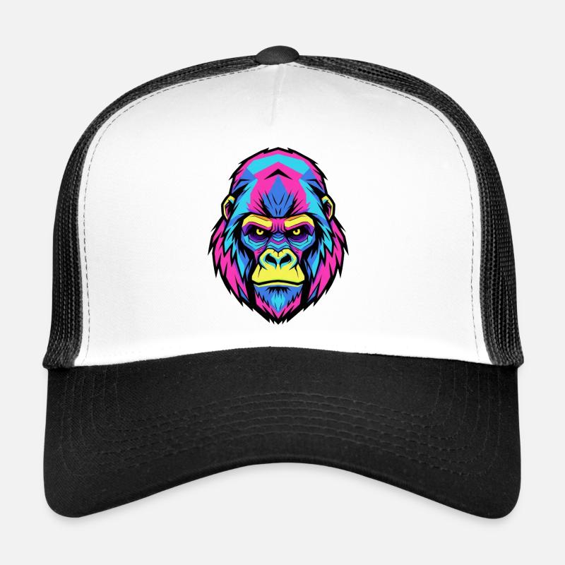 Neon Gorilla Art Illustration Trucker Cap
