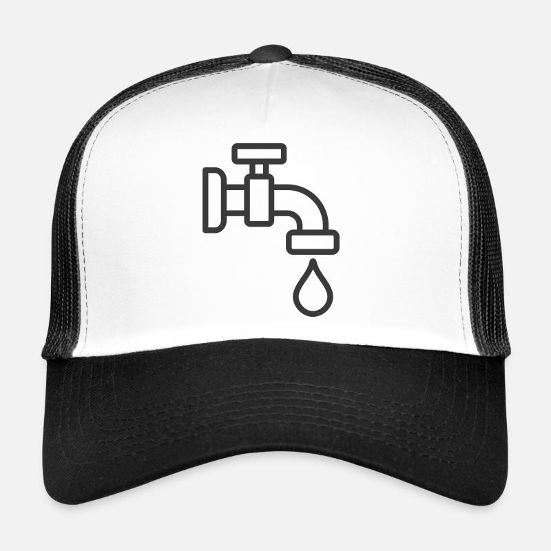 Robinet d’eau de plomberie avec icône de gouttelette Casquette trucker 