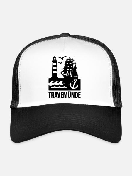 Travemünde Ostsee - Trucker Cap - Weiß/Schwarz