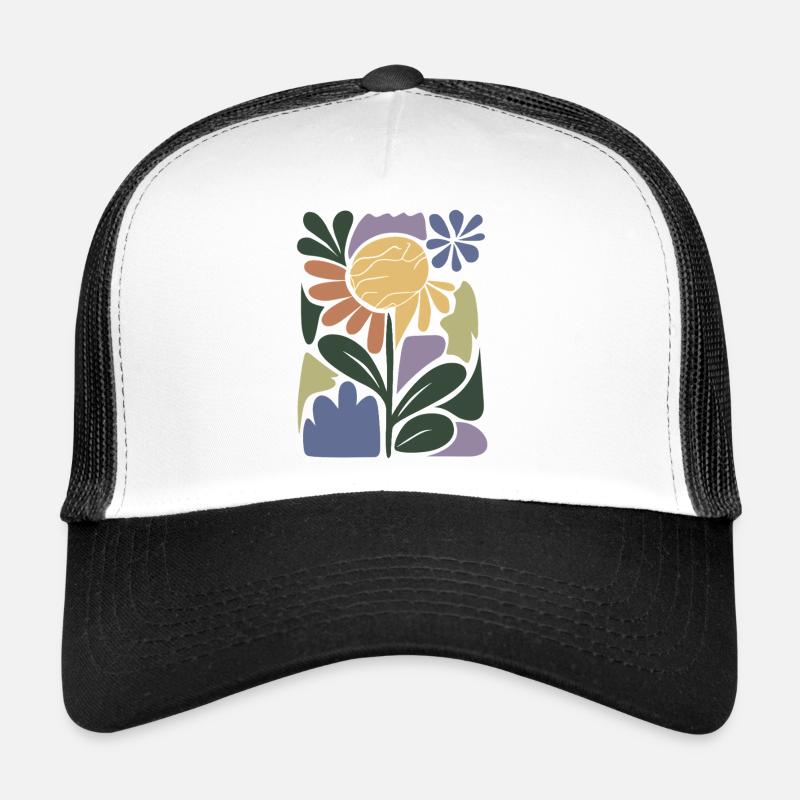 Composition florale colorée Casquette trucker 