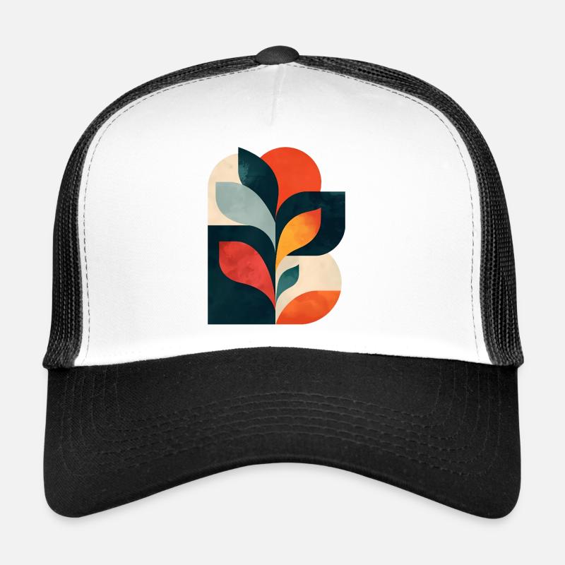 Collage botanique abstrait - Art géométrique moderne Casquette trucker 