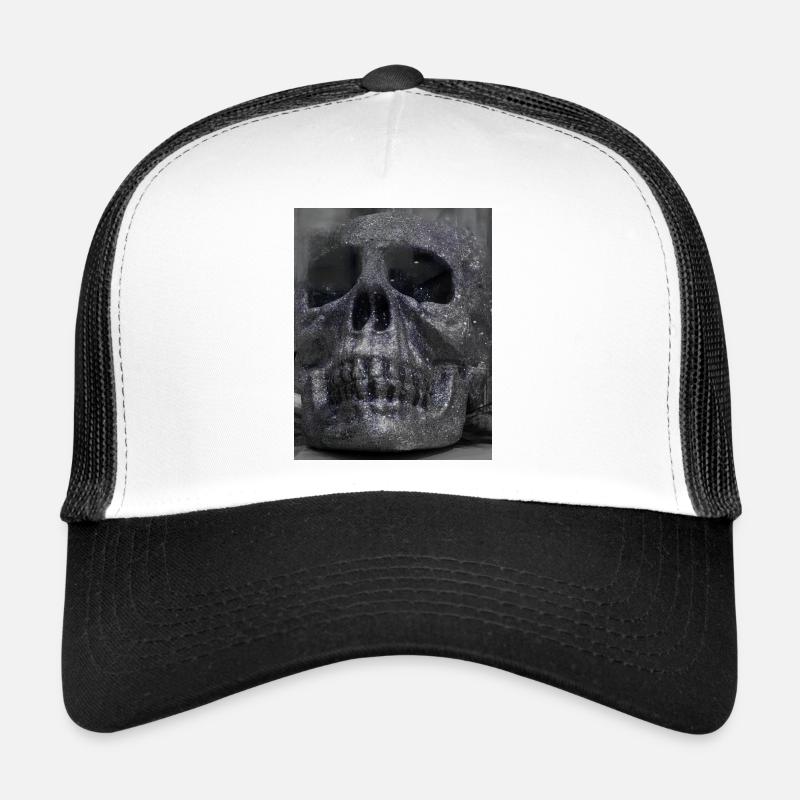 Crâne scintillant dans l’obscurité Casquette trucker 