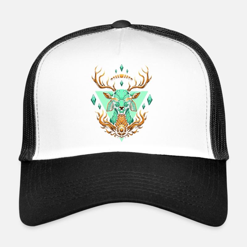 Turquoise Moose Crystal Geometry Trucker Cap