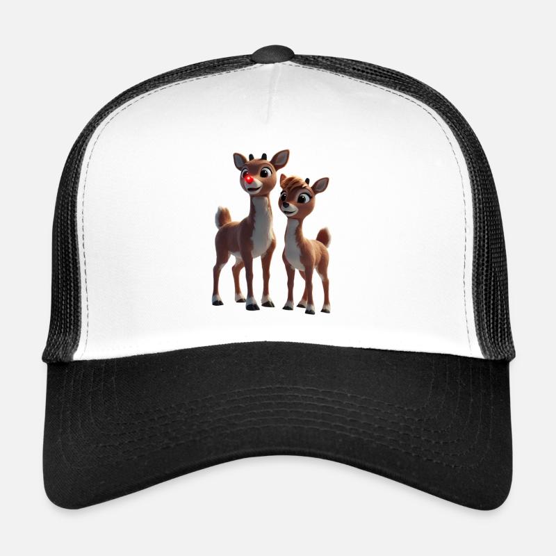 Duo de rennes Rudolph et son ami Casquette trucker 