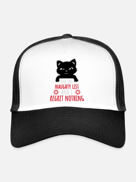On the naughty list and regret nothing Böse Katze - Trucker Cap - white/black - Front