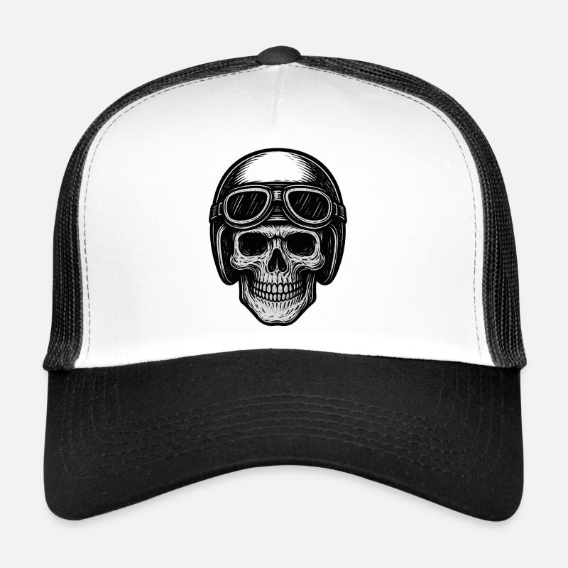 Flieger Totenschädel in schwarz-weiß Trucker Cap