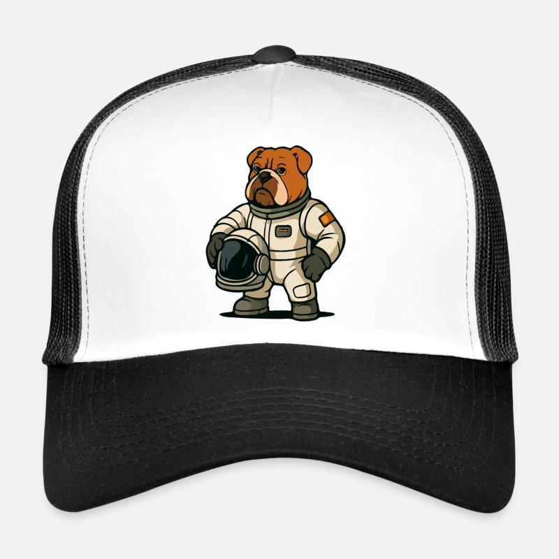 Mascotte astronaute bouledogue Casquette trucker 